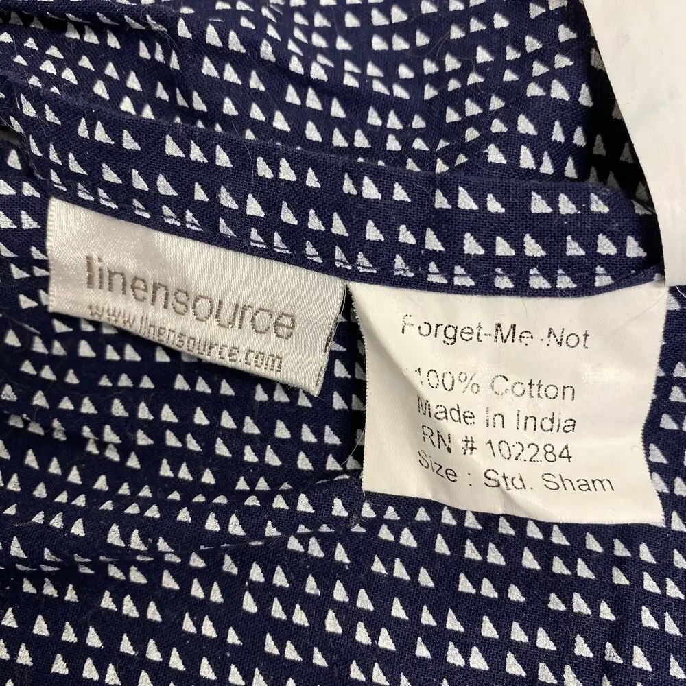 Linensource Forget-Me-Not Blue Pieced Quilted Shams (2)  Cottagecore 21 x 27